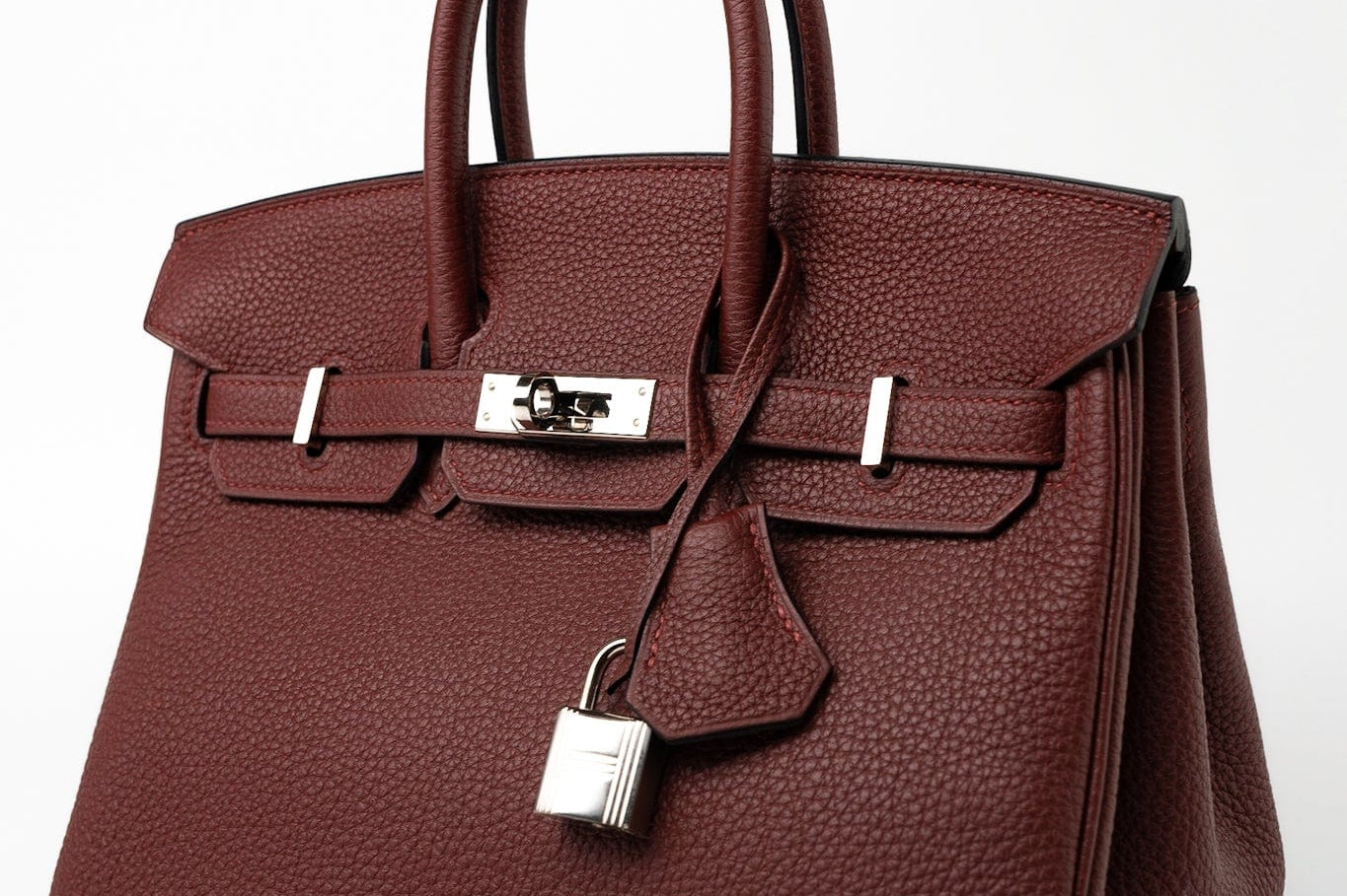 Hermes Handbag Red Hermès Birkin 25 Rouge Hermès Veau Togo Leather Palladium Plated Year 2020 Y - Redeluxe