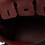 Hermes Handbag Red Hermès Birkin 25 Rouge Hermès Veau Togo Leather Palladium Plated Year 2020 Y - Redeluxe