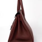 Hermes Handbag Red Hermès Birkin 25 Rouge Hermès Veau Togo Leather Palladium Plated Year 2020 Y - Redeluxe