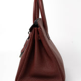 Hermes Handbag Red Hermès Birkin 25 Rouge Hermès Veau Togo Leather Palladium Plated Year 2020 Y - Redeluxe