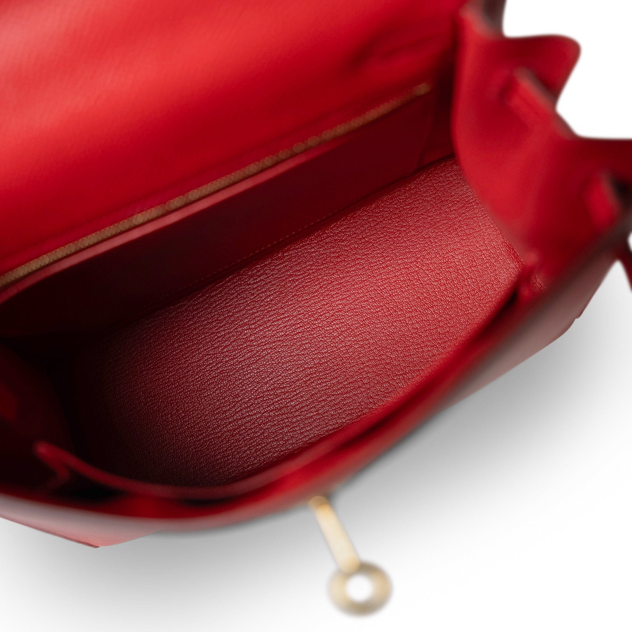 Hermes Handbag Red / Kelly Kelly Sellier 25 Rouge Casaque Epsom Gold Plated A Stamp - Redeluxe