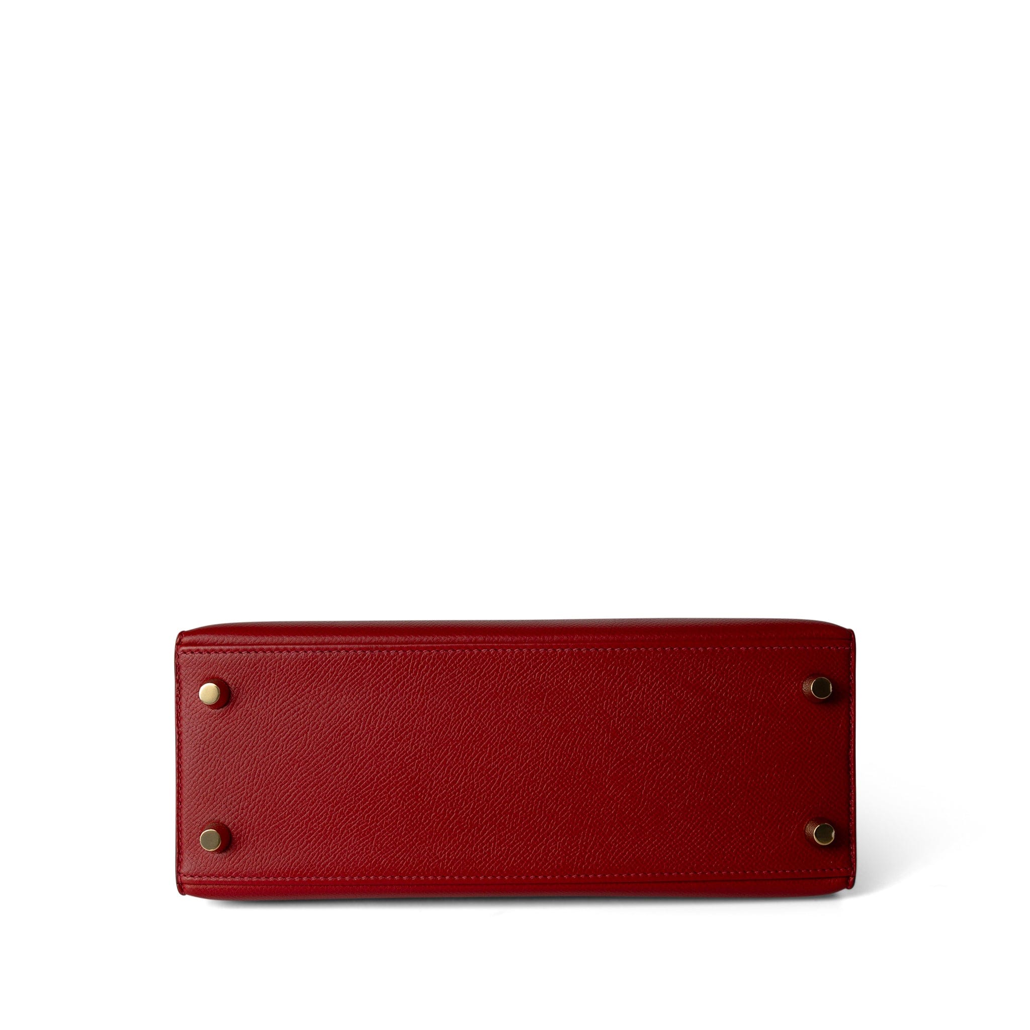 Hermes Handbag Red / Kelly Kelly Sellier 25 Rouge Casaque Epsom Gold Plated A Stamp - Redeluxe