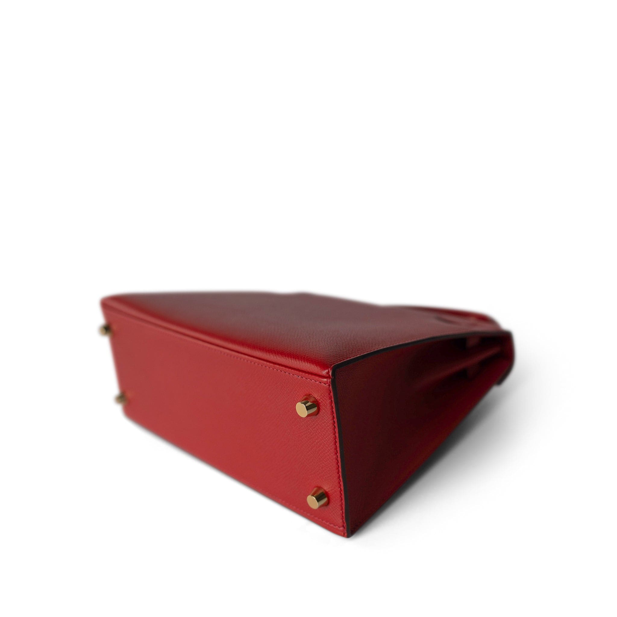 Hermes Handbag Red / Kelly Kelly Sellier 25 Rouge Casaque Epsom Gold Plated A Stamp - Redeluxe