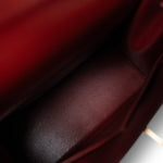 Hermes Handbag Red Kelly Sellier 28 Rouge Box Calfskin Gold Plated (W) Stamp - Redeluxe