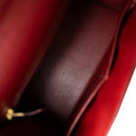 Hermes Handbag Red Kelly Sellier 28 Rouge Courchevel Gold Plated (X) Stamp - Redeluxe