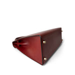 Hermes Handbag Red Kelly Sellier 28 Rouge Courchevel Gold Plated (X) Stamp - Redeluxe