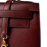 Hermes Handbag Red Kelly Sellier 28 Rouge Courchevel Gold Plated (X) Stamp - Redeluxe
