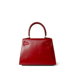 Hermes Handbag Red Mini Kelly Sellier 20 Rouge Box Calfskin Gold Plated U Circle Stamp - Redeluxe
