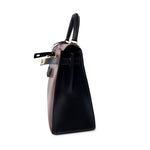 Hermes Handbag Red Vintage Kelly 28 Box Rouge H, Rouge Vif and Bleu Marine with Gold Hardware - Redeluxe