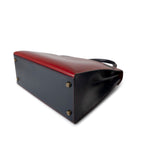 Hermes Handbag Red Vintage Kelly 28 Box Rouge H, Rouge Vif and Bleu Marine with Gold Hardware - Redeluxe