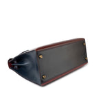 Hermes Handbag Red Vintage Kelly 28 Box Rouge H, Rouge Vif and Bleu Marine with Gold Hardware - Redeluxe