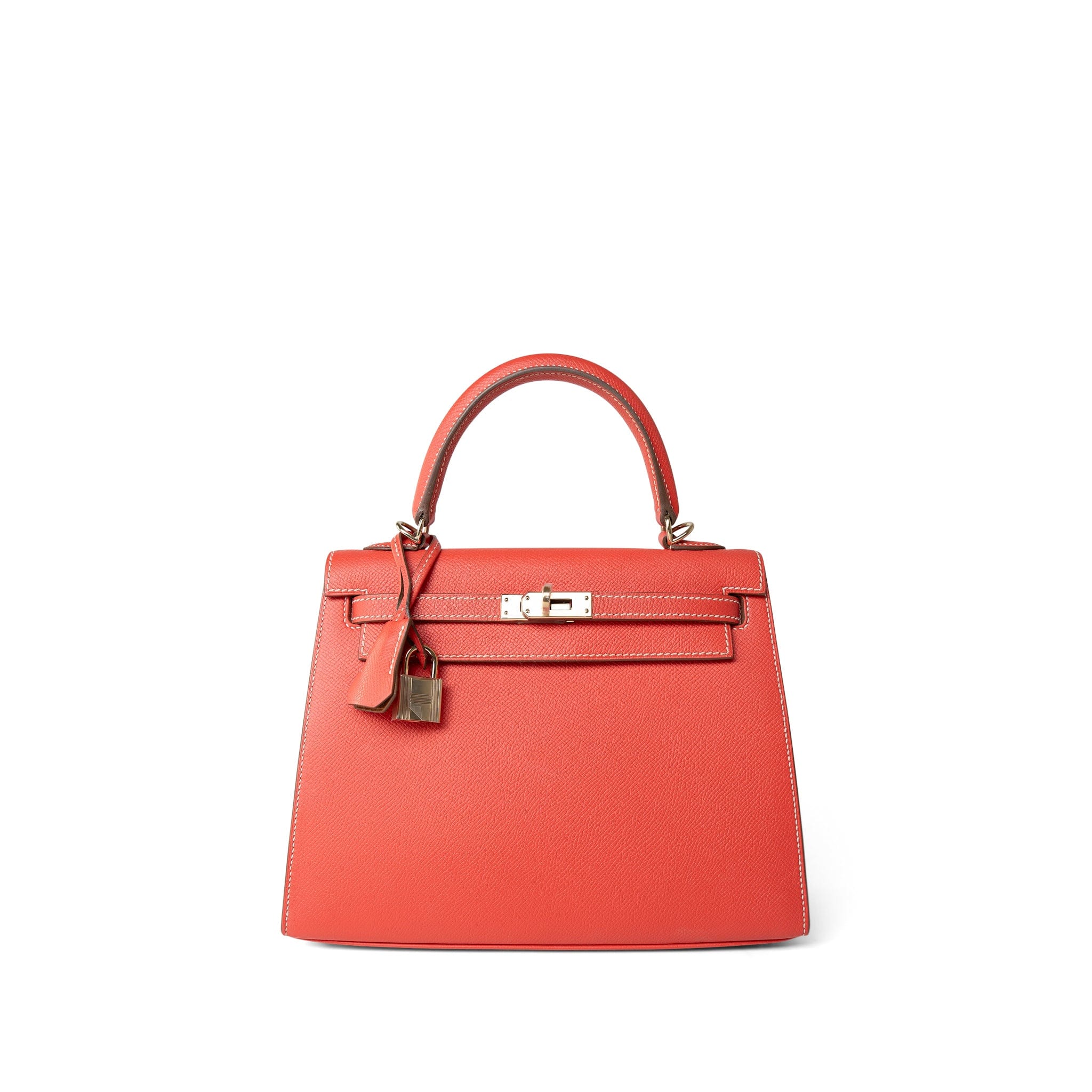 Hermes Handbag Rose Kelly 25 Sellier Rose Jaipur Epsom Gold Plated P Square Stamp - Redeluxe