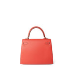 Hermes Handbag Rose Kelly 25 Sellier Rose Jaipur Epsom Gold Plated P Square Stamp - Redeluxe
