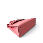 Hermes Handbag Rose Mini Kelly Sellier Rose d’Ete Chevre Palladium Plated D Stamp - Redeluxe