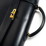 Hermes Handbag Vintage Hermes Kelly 38 Depeches Dark Navy Briefcase - Redeluxe