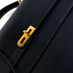 Hermes Handbag Vintage Hermes Kelly 38 Depeches Dark Navy Briefcase - Redeluxe