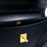 Hermes Handbag Vintage Hermes Kelly 38 Depeches Dark Navy Briefcase - Redeluxe