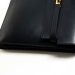 Hermes Handbag Vintage Hermes Kelly 38 Depeches Dark Navy Briefcase - Redeluxe