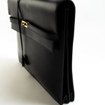 Hermes Handbag Vintage Hermes Kelly 38 Depeches Dark Navy Briefcase - Redeluxe