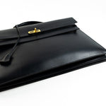 Hermes Handbag Vintage Hermes Kelly 38 Depeches Dark Navy Briefcase - Redeluxe