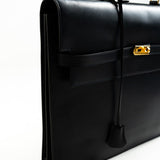 Hermes Handbag Vintage Hermes Kelly 38 Depeches Dark Navy Briefcase - Redeluxe