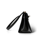 Hermes Handbag Vintage Mini Kelly 20 Black Box Calfskin Gold Plated - Redeluxe