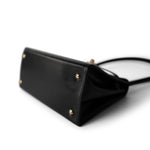 Hermes Handbag Vintage Mini Kelly 20 Black Box Calfskin Gold Plated - Redeluxe