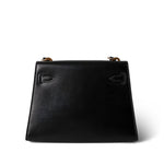 Hermes Handbag Vintage Mini Kelly 20 Black Box Calfskin Gold Plated - Redeluxe