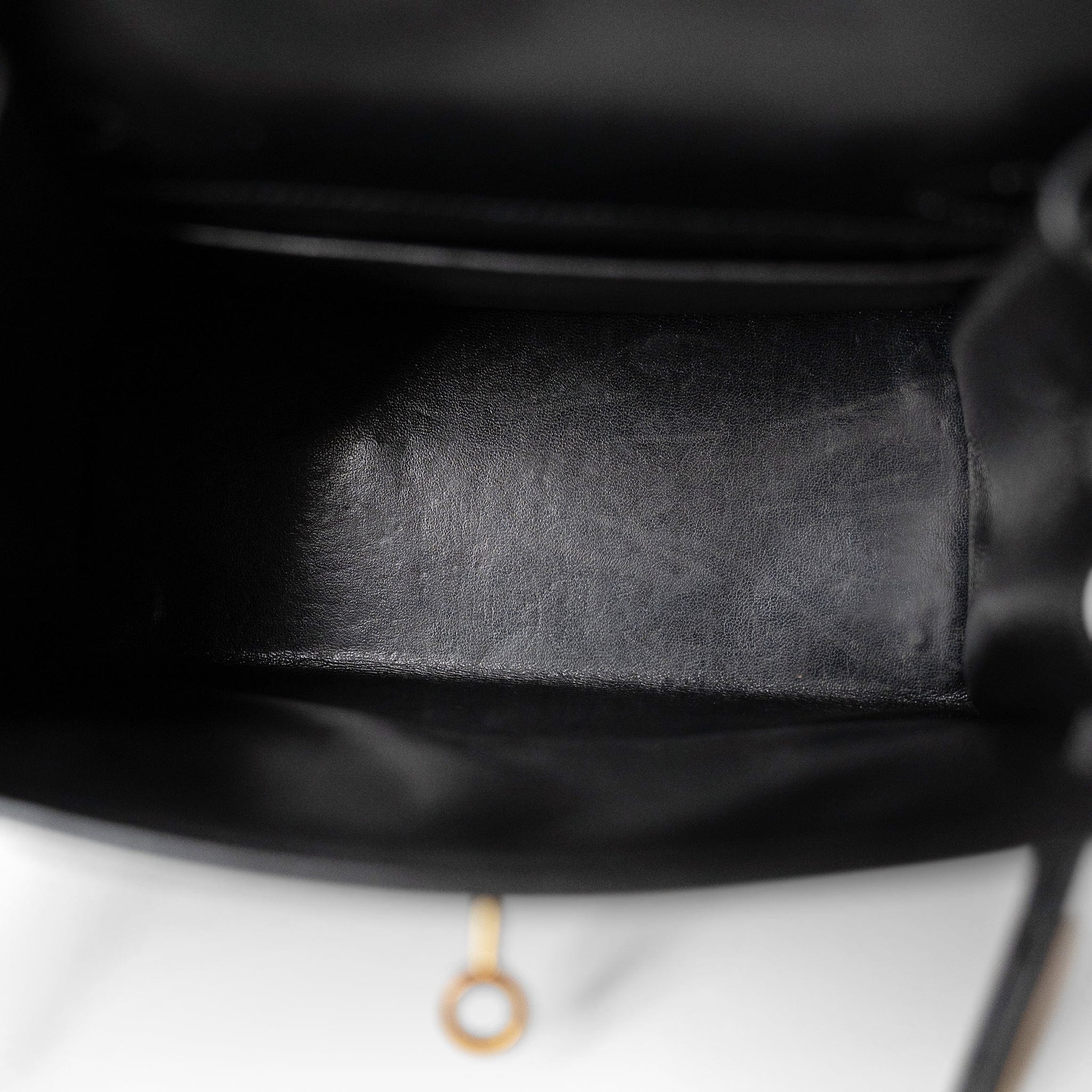 Hermes Handbag Vintage Mini Kelly 20 Black Box Calfskin Gold Plated - Redeluxe