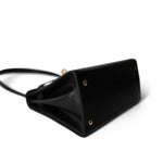 Hermes Handbag Vintage Mini Kelly 20 Black Box Calfskin Gold Plated - Redeluxe