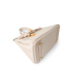 Hermes Handbag White Birkin 25 Craie Togo Gold Plated Z Stamp - Redeluxe