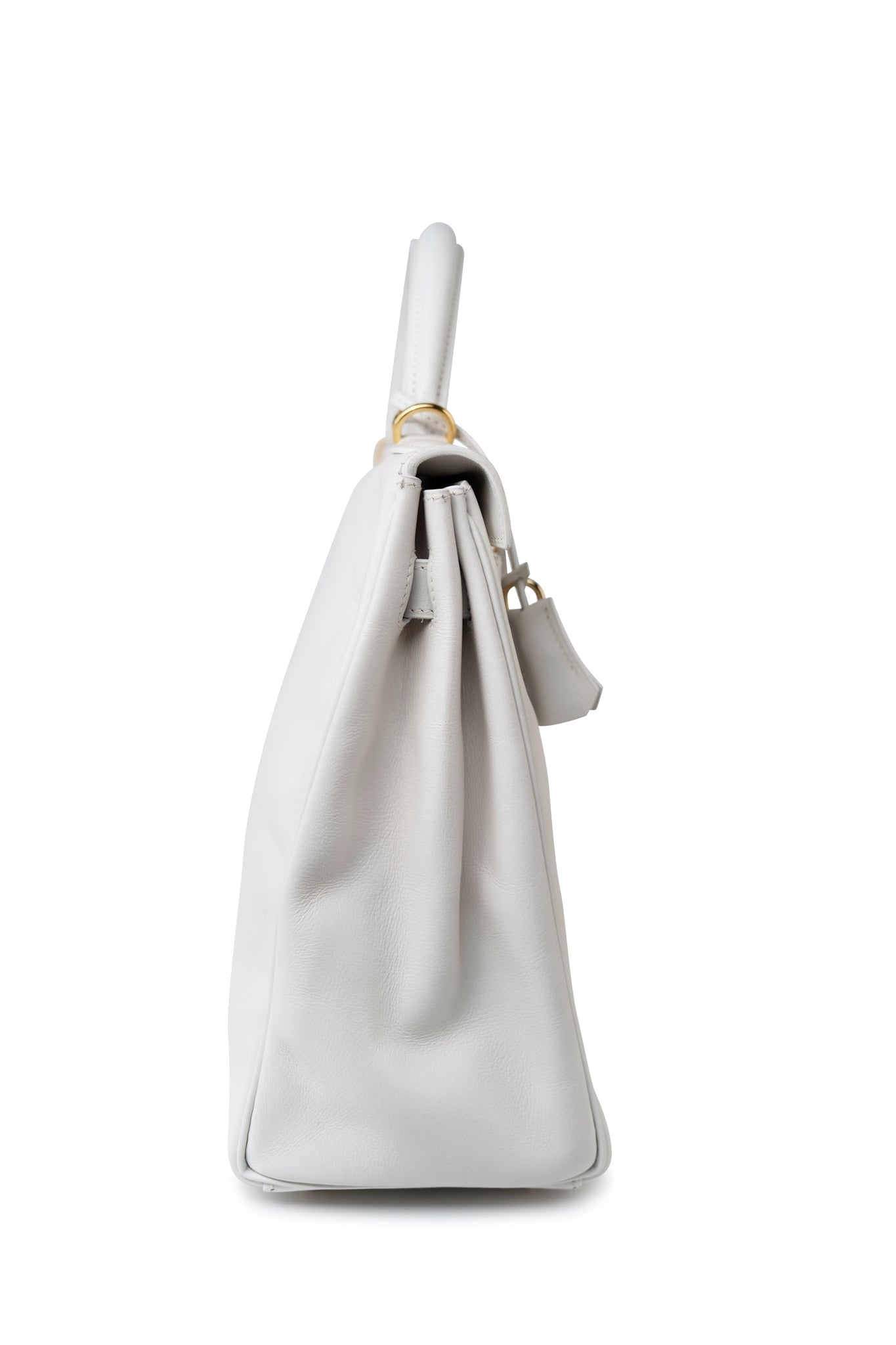 Buy HERMES Kelly 32 Swift White Gold HW | Luxury Pre-Owned
