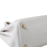 Hermes Handbag White Hermes Kelly 32 Swift White Gold Hardware F Stamp - Redeluxe
