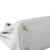 Hermes Handbag White Hermes Kelly 32 Swift White Gold Hardware F Stamp - Redeluxe
