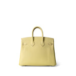 Hermes Handbag Yellow Birkin 25 Jaune Poussin Togo Palladium Plated Z Stamp - Redeluxe