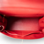 Hermes Kelly Sellier 28 Rouge H Courchevel Toile Gold Plated Y Circle Stamp - Redeluxe