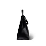 Hermes Kelly Sellier 32 Black Box Calfskin Gold Plated (R) Stamp - Redeluxe