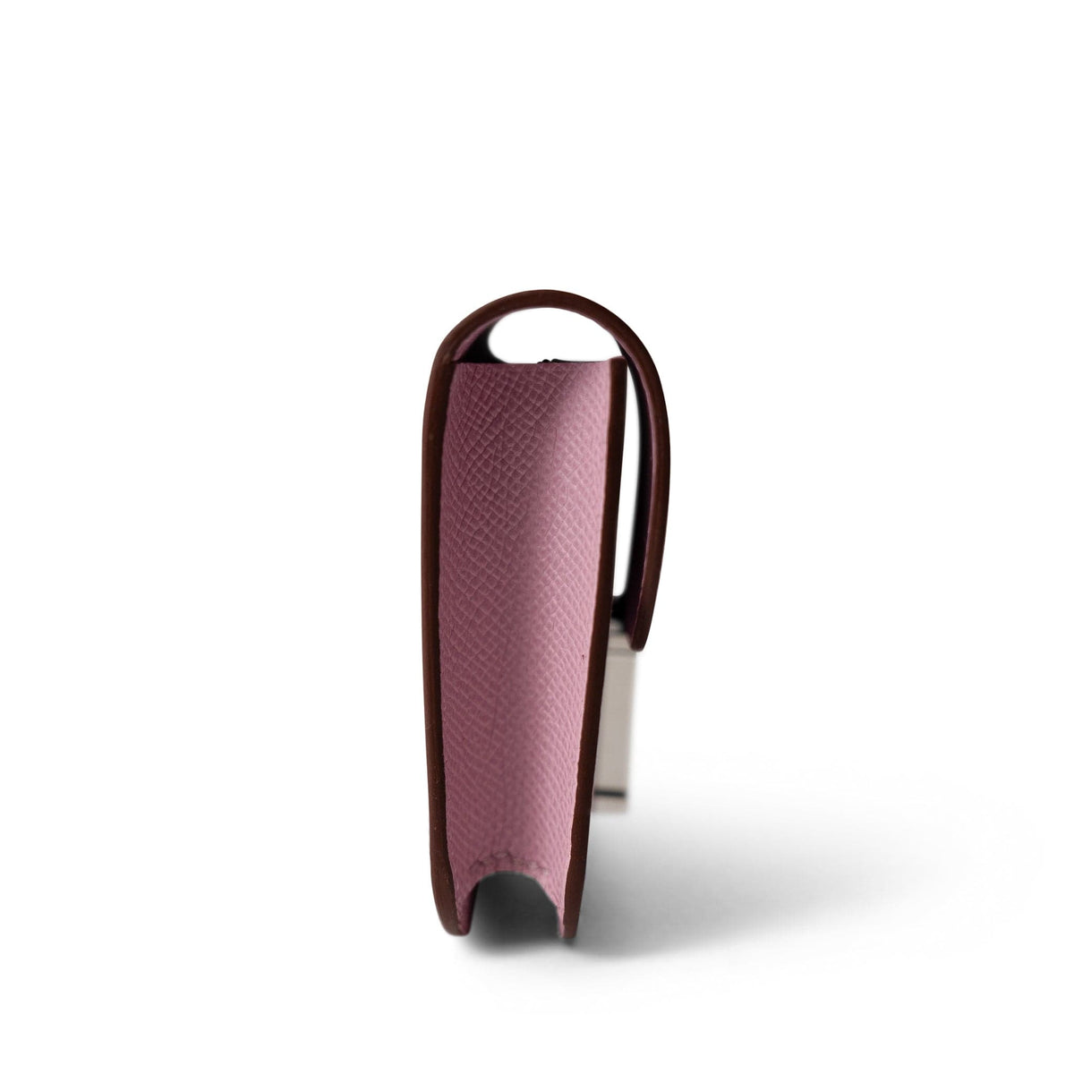 Hermes Mauve Constance Slim Wallet Mauve Sylvestre Palladium Plated U Stamp - Redeluxe