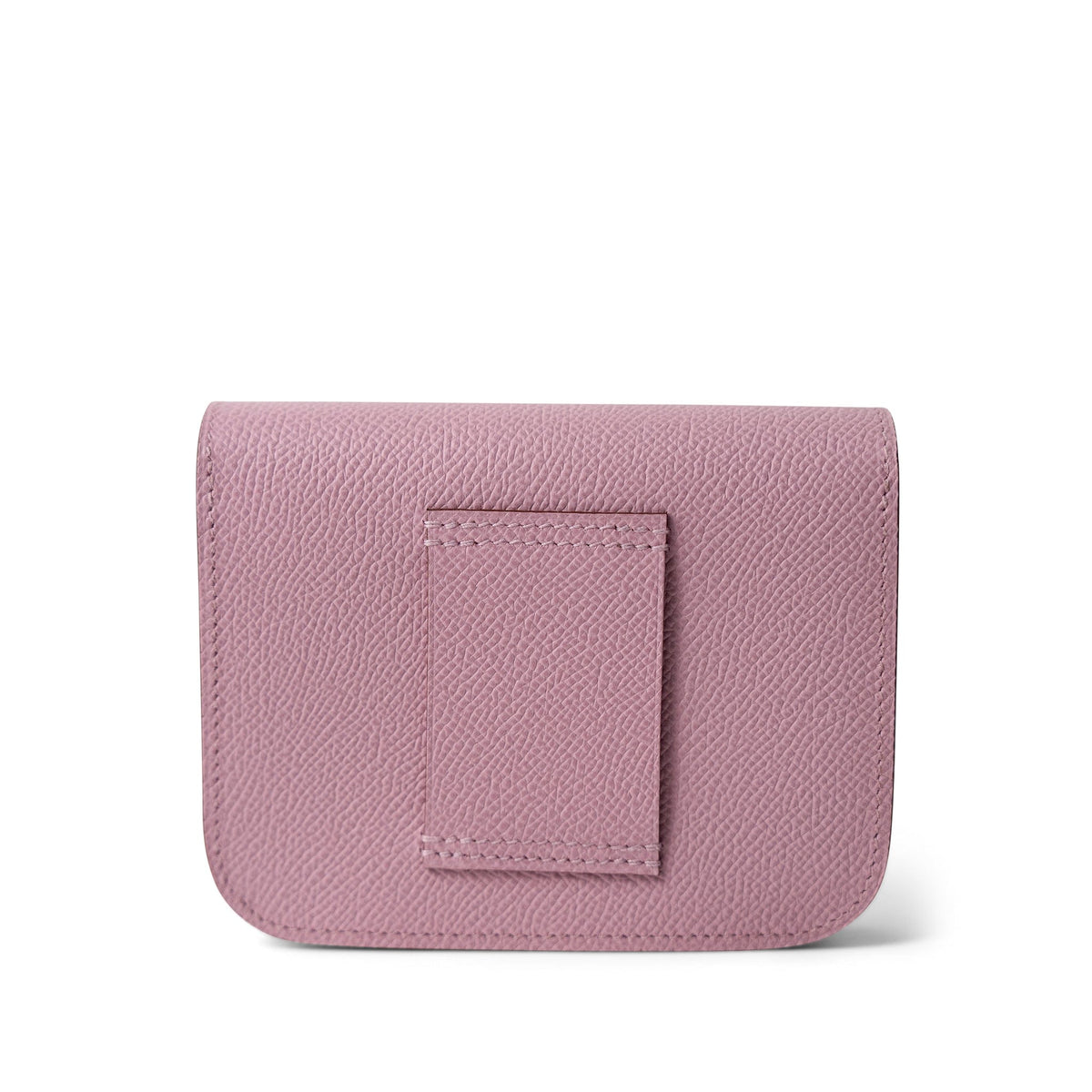 Hermes Mauve Constance Slim Wallet Mauve Sylvestre Palladium Plated U Stamp - Redeluxe