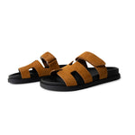 Hermes Sandals Black Chypre Sandals Black Naturel Gold Suede (Size 36) - Redeluxe
