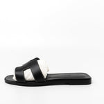 Hermes Sandals Hermès Box Calfskin Oran Sandals Black - Redeluxe