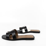 Hermes Sandals Hermès Box Calfskin Oran Sandals Black (Size 38) - Redeluxe