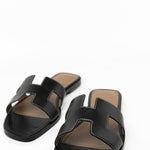 Hermes Sandals Hermès Box Calfskin Oran Sandals Black (Size 38) - Redeluxe
