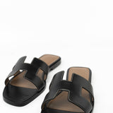 Hermes Sandals Hermès Box Calfskin Oran Sandals Black (Size 38) - Redeluxe