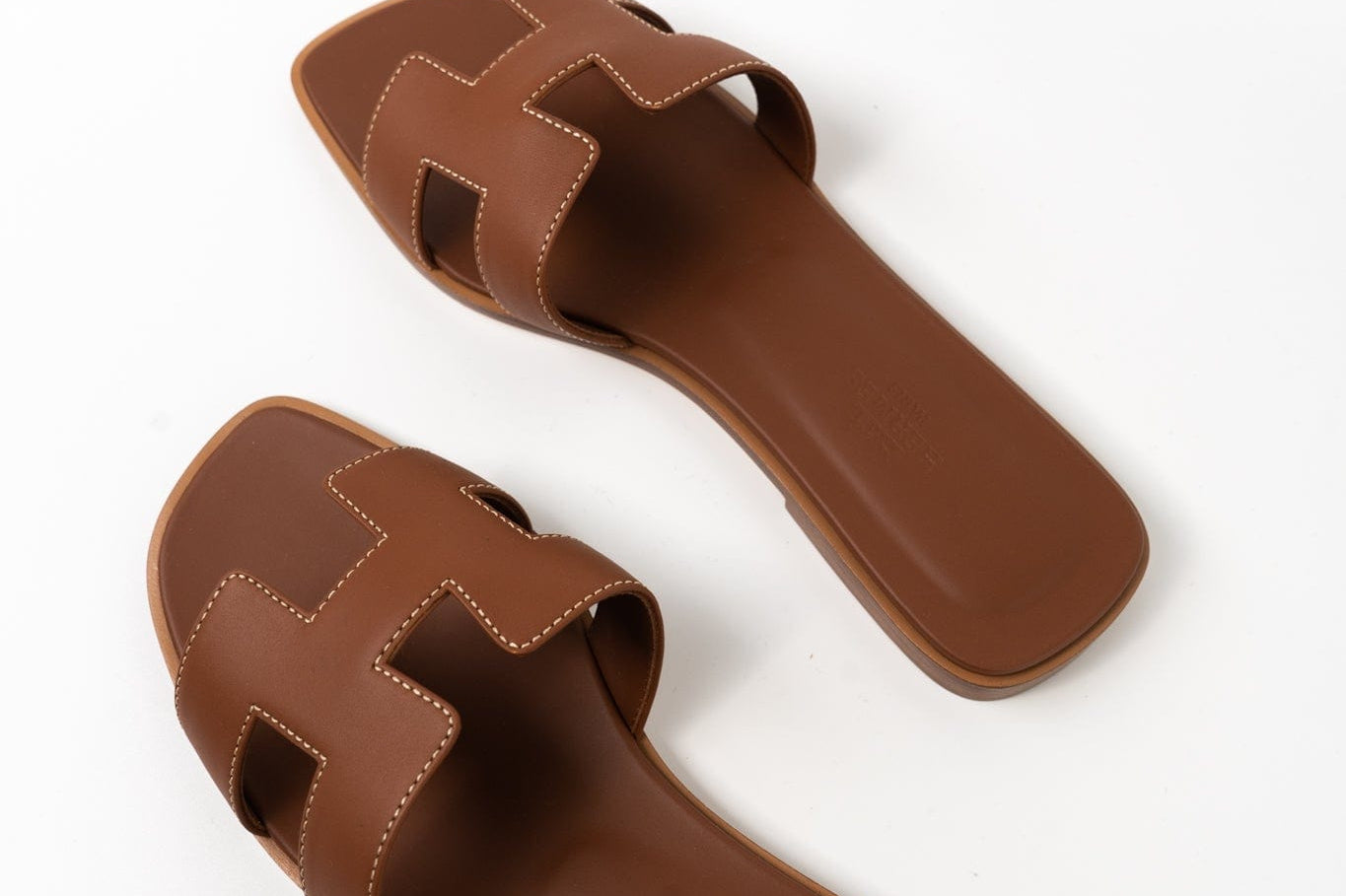 Hermes Sandals Hermès Box Calfskin Oran Sandals Gold - Redeluxe