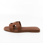 Hermes Sandals Hermès Box Calfskin Oran Sandals Gold - Redeluxe
