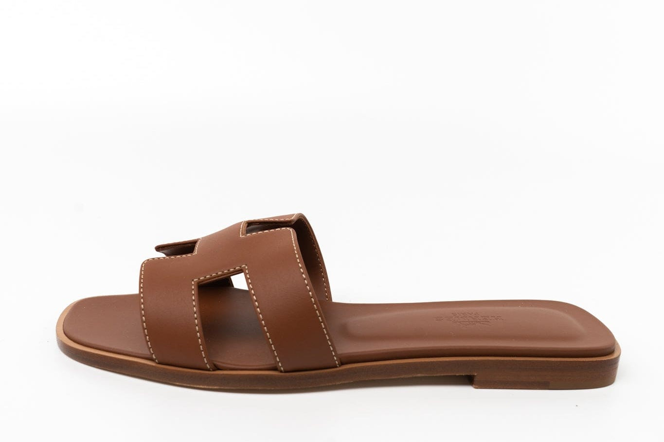 Hermes Sandals Hermès Box Calfskin Oran Sandals Gold - Redeluxe