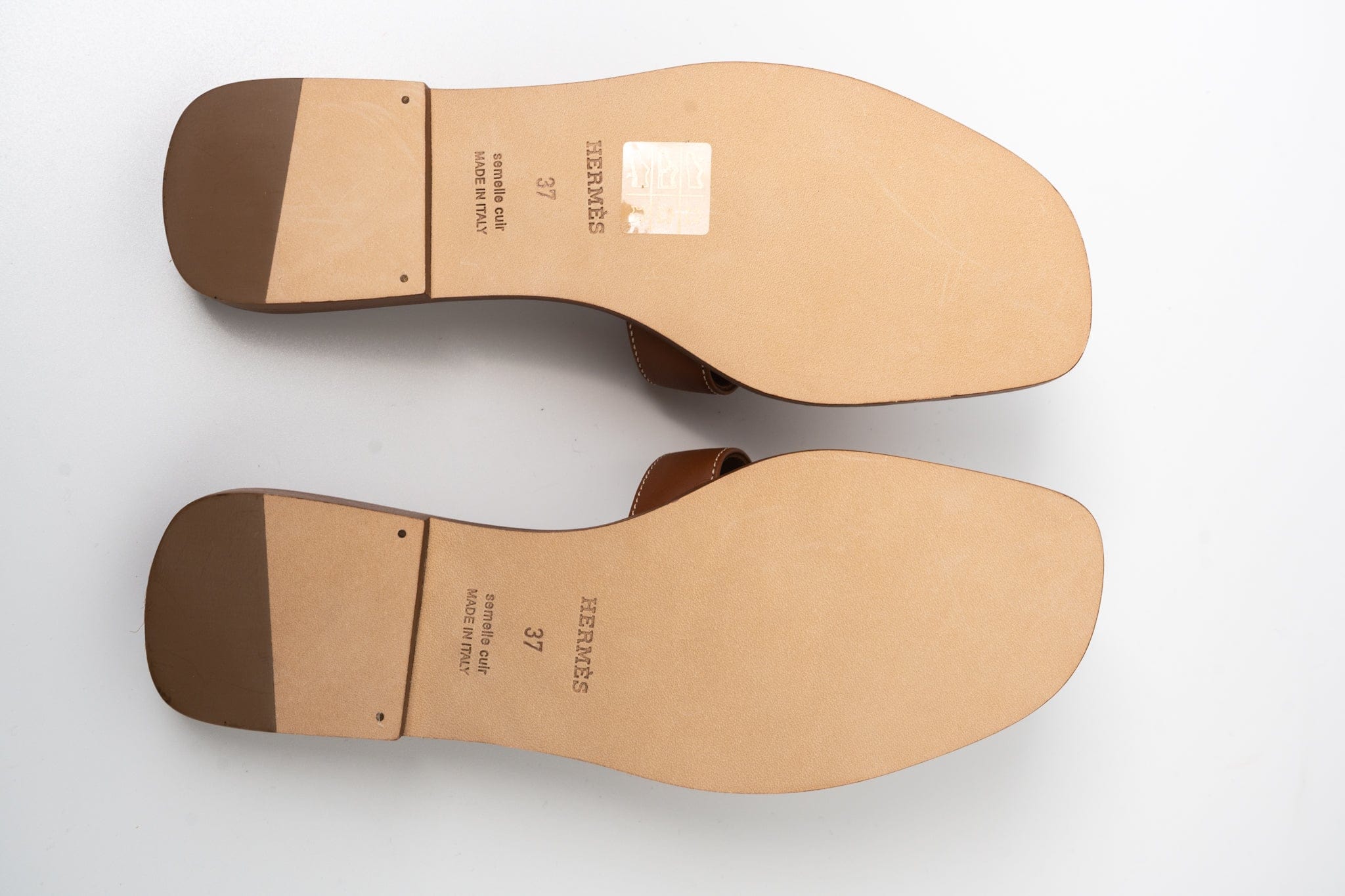 Hermes Sandals Hermès Box Calfskin Oran Sandals Gold - Redeluxe