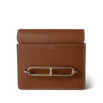 Hermes Wallet Brown Roulis Slim Wallet / Belt Bag Gold Evercolor Gold Plated B Stamp - Redeluxe