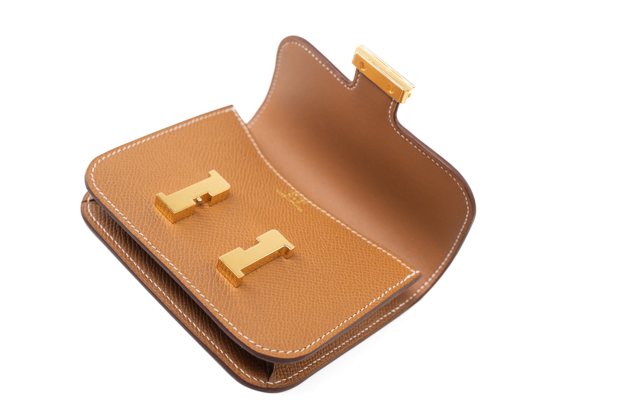 Hermes Wallet  Hermès Gold Veau Epsom Constance Slim Wallet - Redeluxe